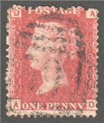 Great Britain Scott 33 Used Plate 81 - AD